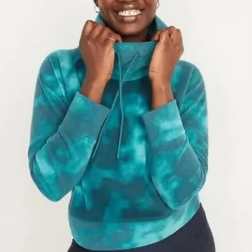 Old Navy Funnel-Neck Cropped Microfleece Sweatshirt Size Medium